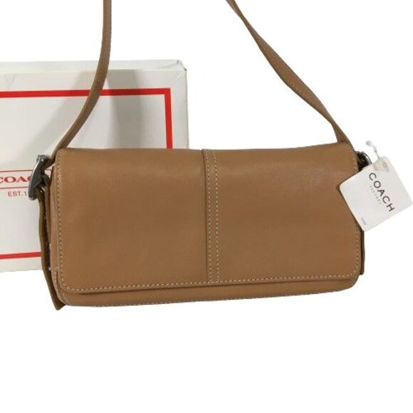NWT Vintage Coach Legacy Mini Flap Small Crossbody Bag Camel Leather 4280 w/ Box - Picture 1 of 17
